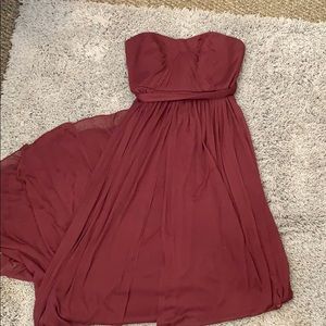 Maroon David’s Bridal Bridesmaid dress